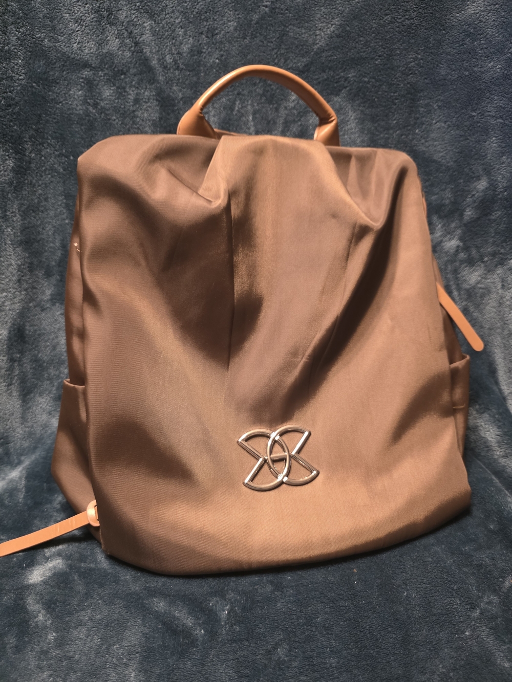 Amazon Essentials Brown Women's Backpack with Silver Emblem